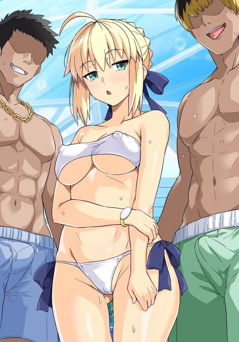 セイバーさん ヤリモクナンパ待ち プール編 (おまけミニCG集つき) 画像9