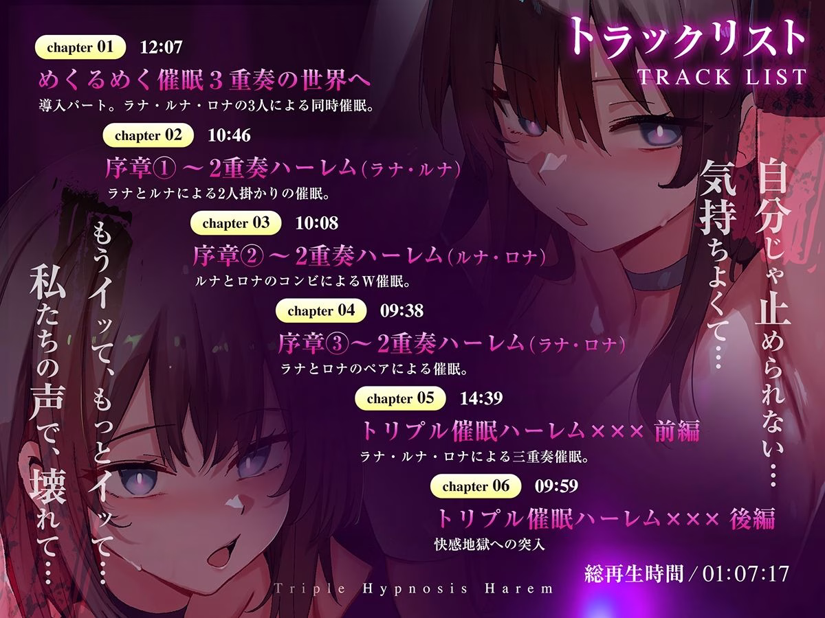 【3重脳イキ】トリプル催●ハーレム〜囁きに支配され腰の奥が痙攣する「絶対快楽」三重奏〜 画像7