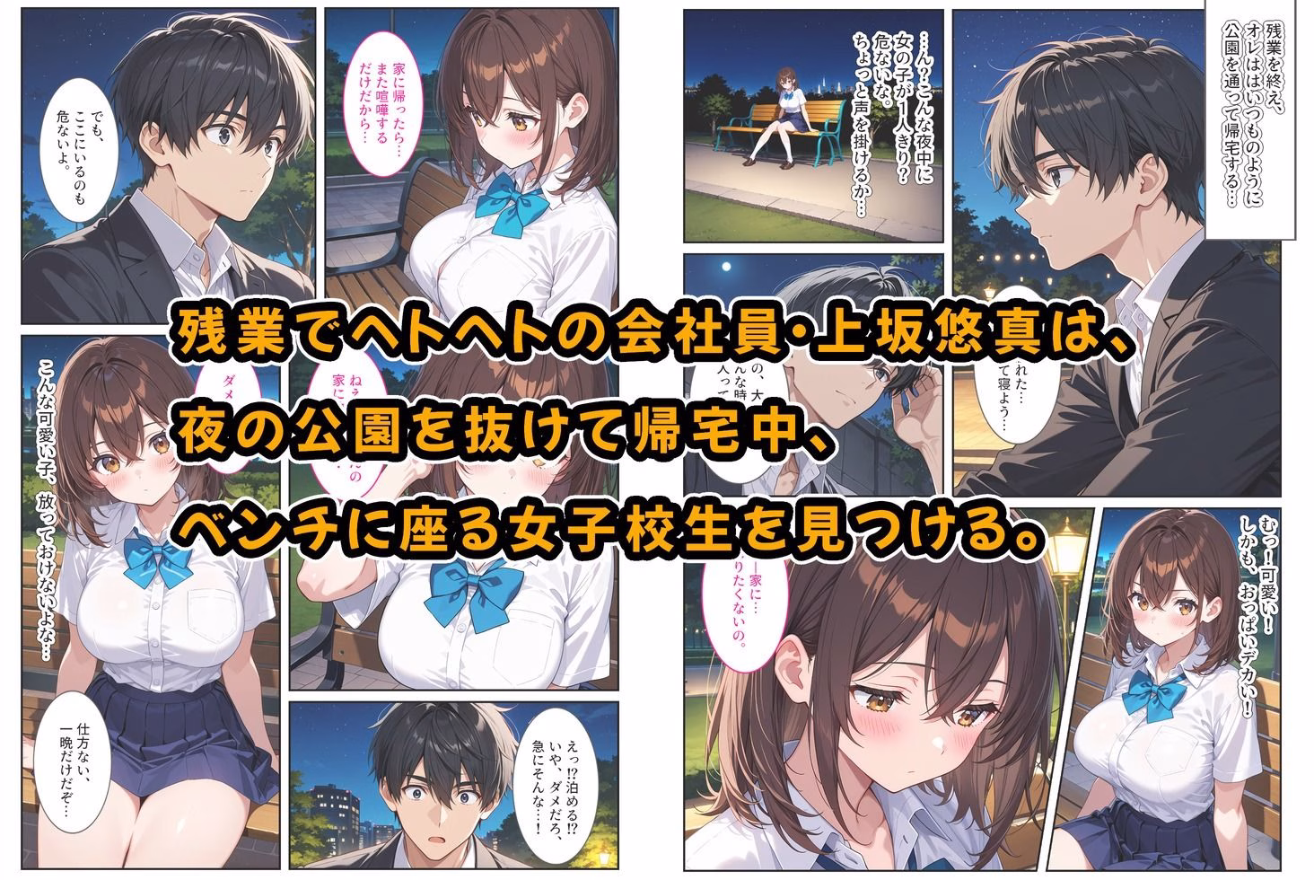 夜の公園で爆乳女子校生を拾ったら… 画像1