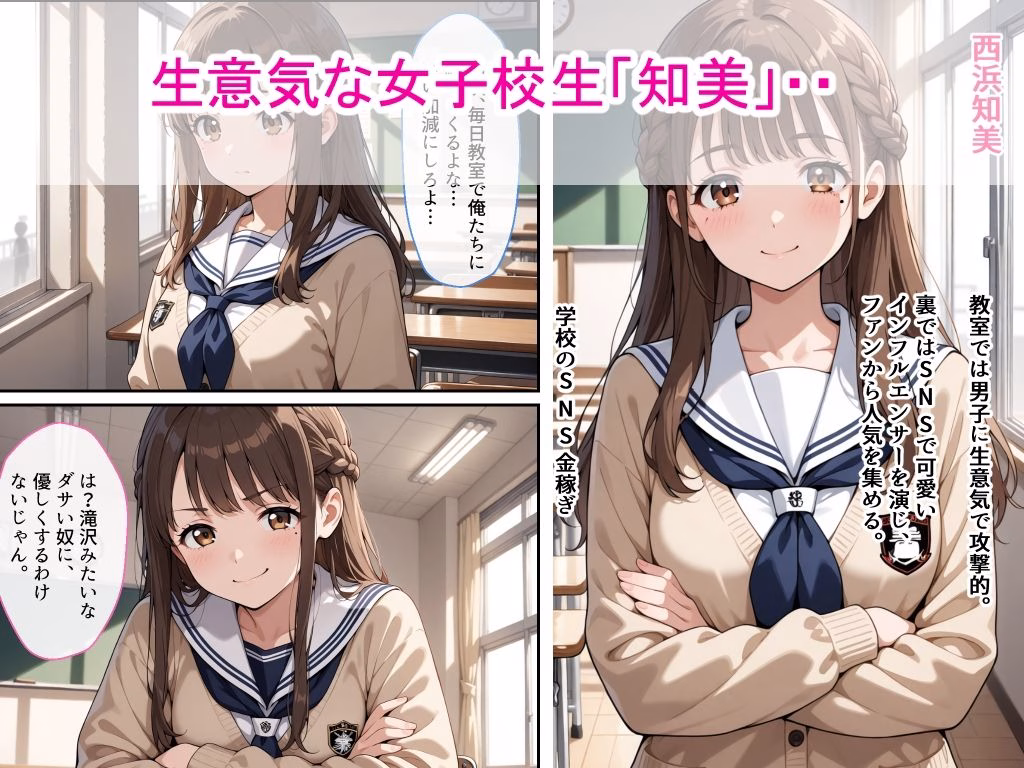 生意気女子校生がSNS配信の秘密を同級生に握られ教室で中出しされた話 画像1