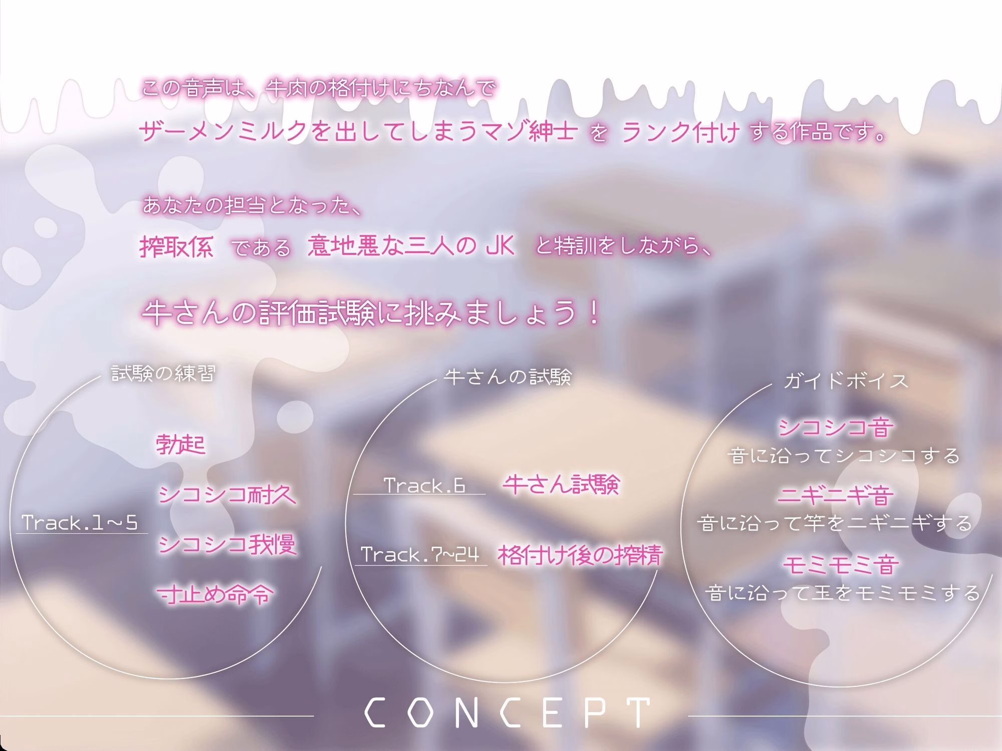 ［たっぷり長時間×マゾ査定×JKハーレム］ミルクだらだら格付けオナニー 君はどれくらい優秀な牛さんなのかな？ ほら。モ〜〜っと出せ♪ 画像1