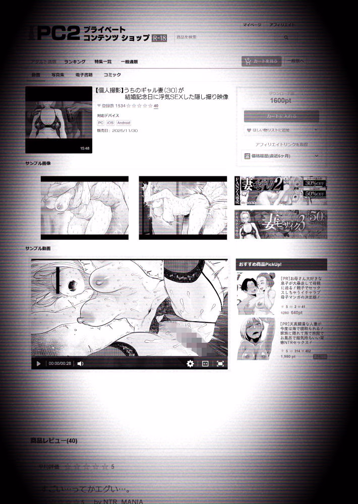 【個人撮影】うちのギャル妻（30）が結婚記念日に浮気SEXした隠し撮り映像 画像1