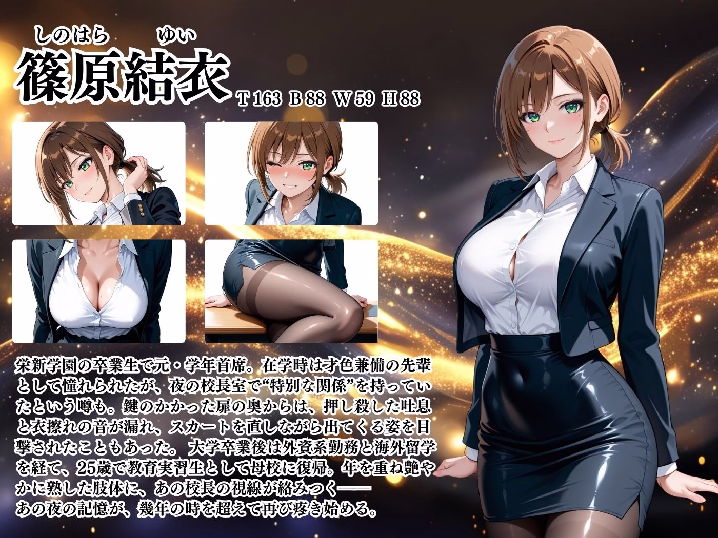 【4Kイラスト】1万3000人の生徒を抱いた校長による篠原結衣への性指導(ナイトプール編) 画像2